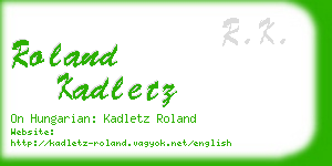 roland kadletz business card